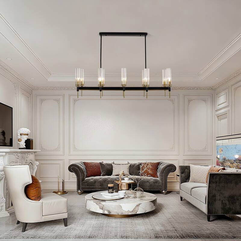 10 - Light Dimmable Modern Linear Kitchen Island Chandelier - 45.28in