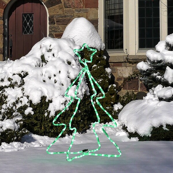 Outsunny Christmas LED Motif Rope Light Christmas Tree Outdoor Decoration Warm White