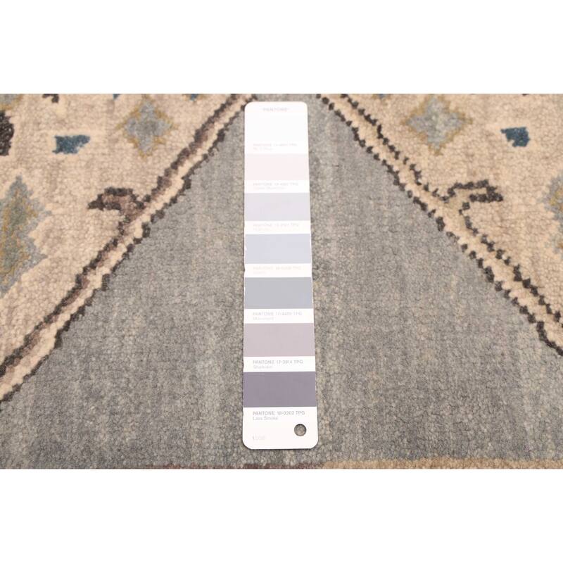 ECARPETGALLERY Hand-knotted Finest Agra Jaipur Grey Wool Rug - 5'6 x 8'5