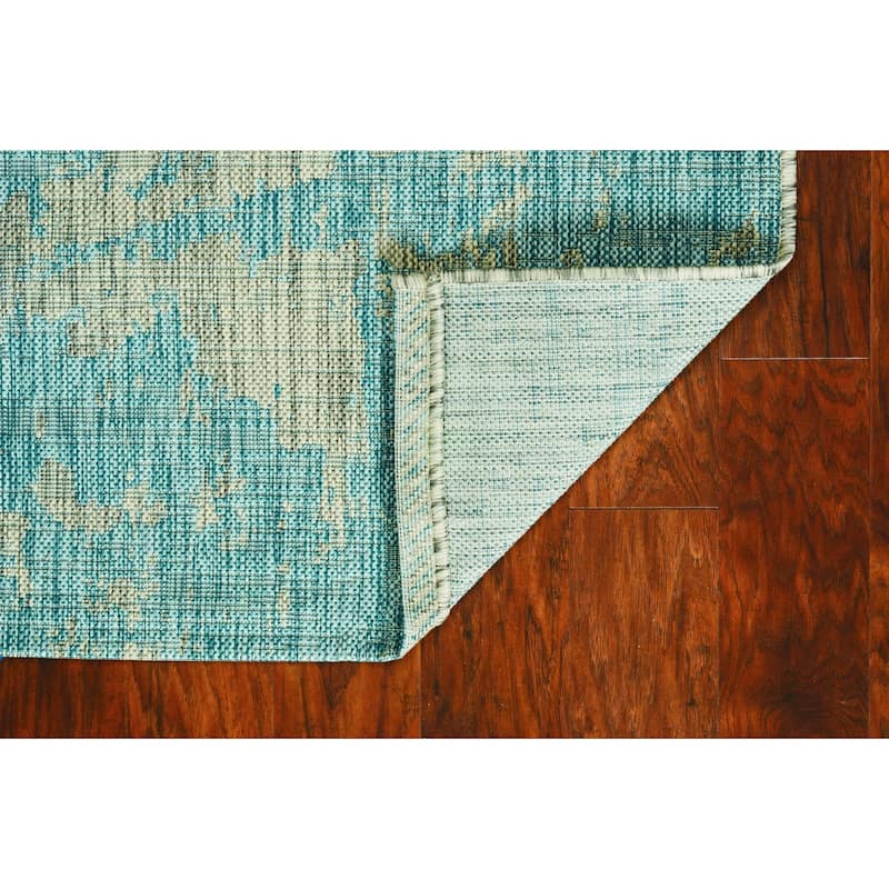 Alfo Modern Art-Inspired Weather Resistant Current & Stylish Outdoor Rug - 3' x 5'