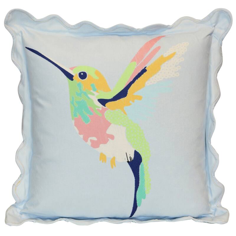 StyleCraft Tamara Day for StyleCraft Hummingbird Pillow - Left Facing - 22" x 22" - Soft Sky Blue