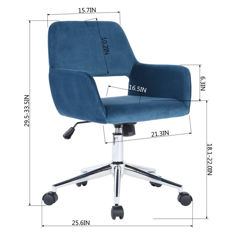 Homylin Modern Velvet Upholstered Task Chair with 360 Degree Swivel