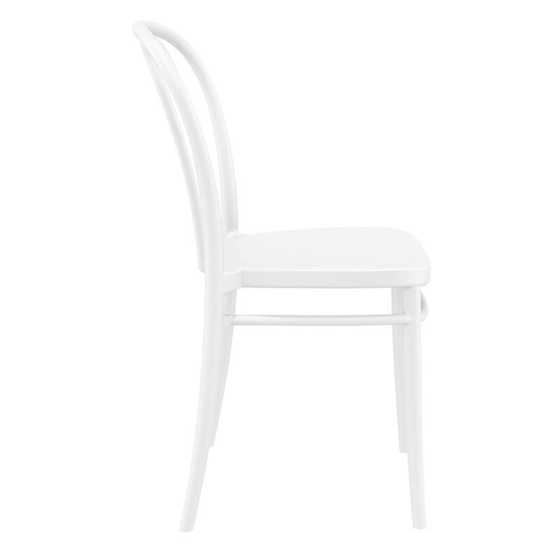 33.5" White Stackable Patio Armless Dining Chair