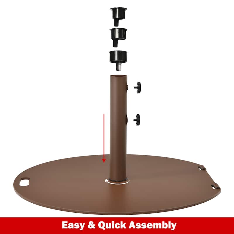 Costway 9ft Patio Umbrella Outdoor W/ 50 LBS Round Umbrella Stand W/