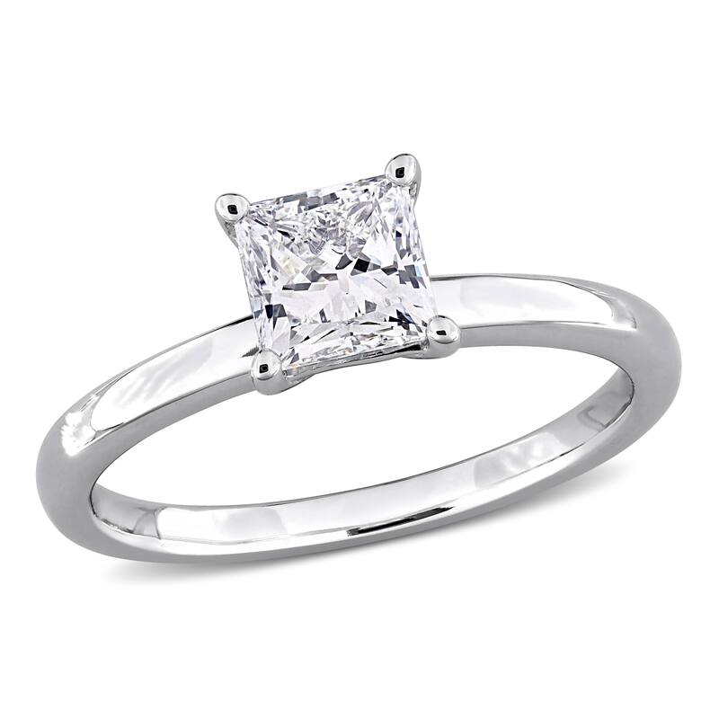 Miadora 1ct Princess-Cut Lab-Grown Diamond Solitaire Engagement Ring in 10k White Gold
