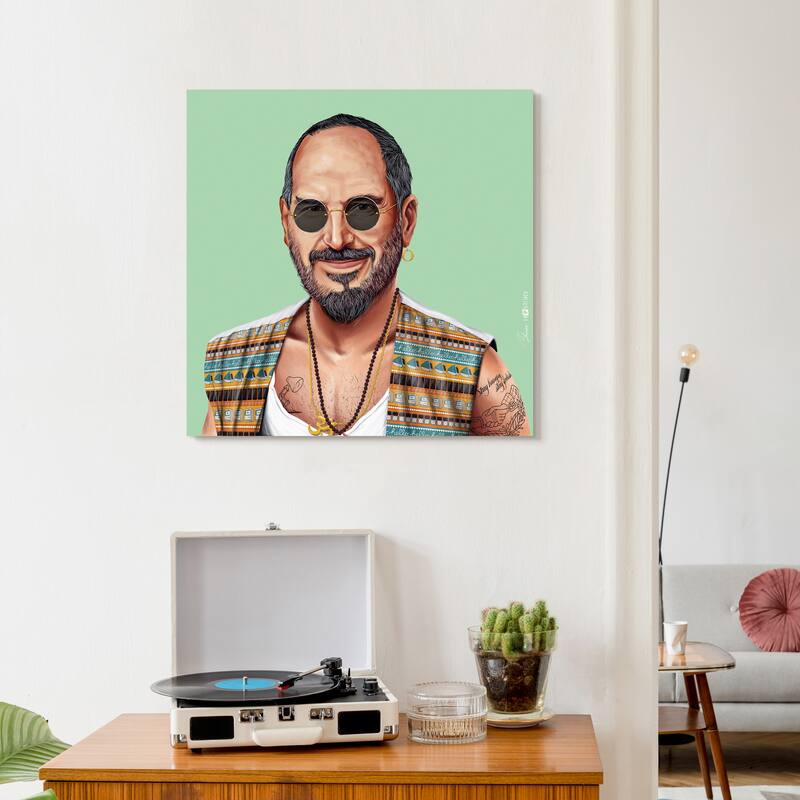 Empire Art Direct "Hip Steve" Printed Tempered Art Glass Wall Art - Multi-Color