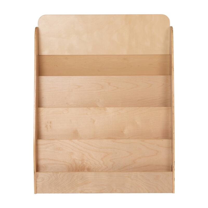 Commercial 4 Shelf Birch and Poplar Plywood Book Display Stand for Kids
