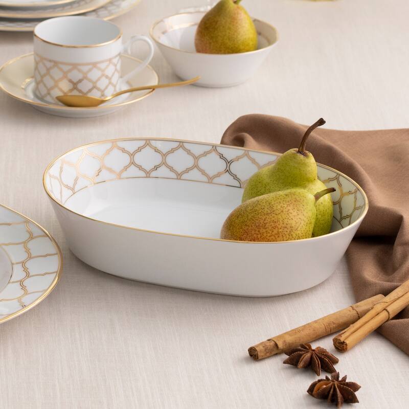 Eternal Palace Oval Vegetable Bowl, 9.75", 46 Oz