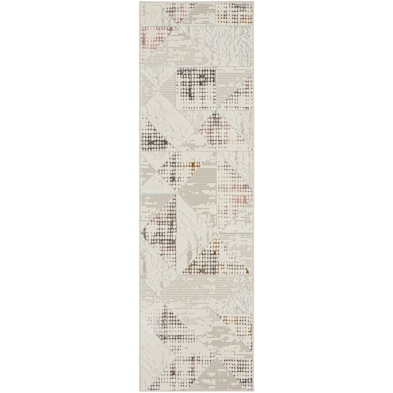 Nourison Glam Indoor Grey Geometric Area Rug