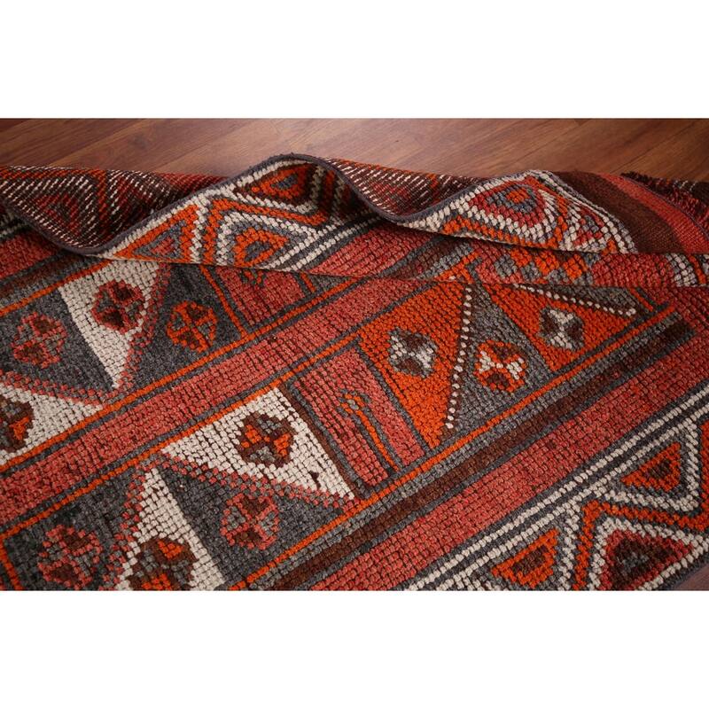 Tribal Anatolian Turkish Vintage Runner Rug Hand-Knotted Wool Carpet - 2'11"x 10'0"