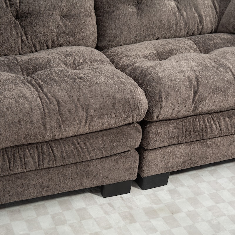 84" Upholstered 3-Seater Sofa with Memory Foam & Comfort Pillows