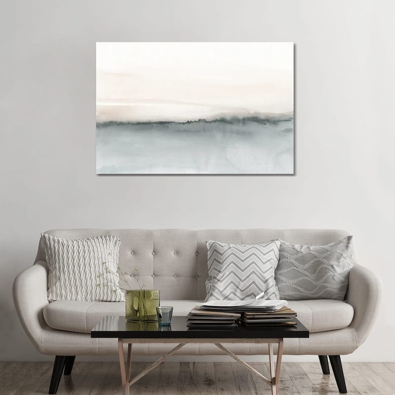 iCanvas "Watercolor Landscape XIV - Soft Coral And Gray" by Nouveau Prints Canvas Print - 32x48x1.5