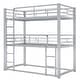 preview thumbnail 5 of 5, Metal Twin Size Triple Bunk Bed in Silver, Space-Saving Design with Sturdy Construction and Safety Guardrails