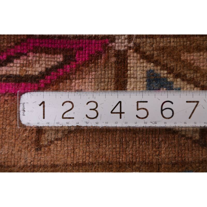Hand Knotted Oriental 100% Wool Carpet Transitional Tribal Brown Anatolian Area Rug - 2' 6'' X 1' 8''