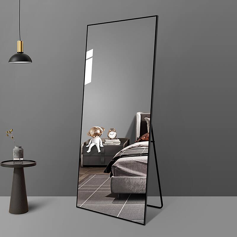 65'' x 23'' Rectangle Black Framed Full Length Mirror