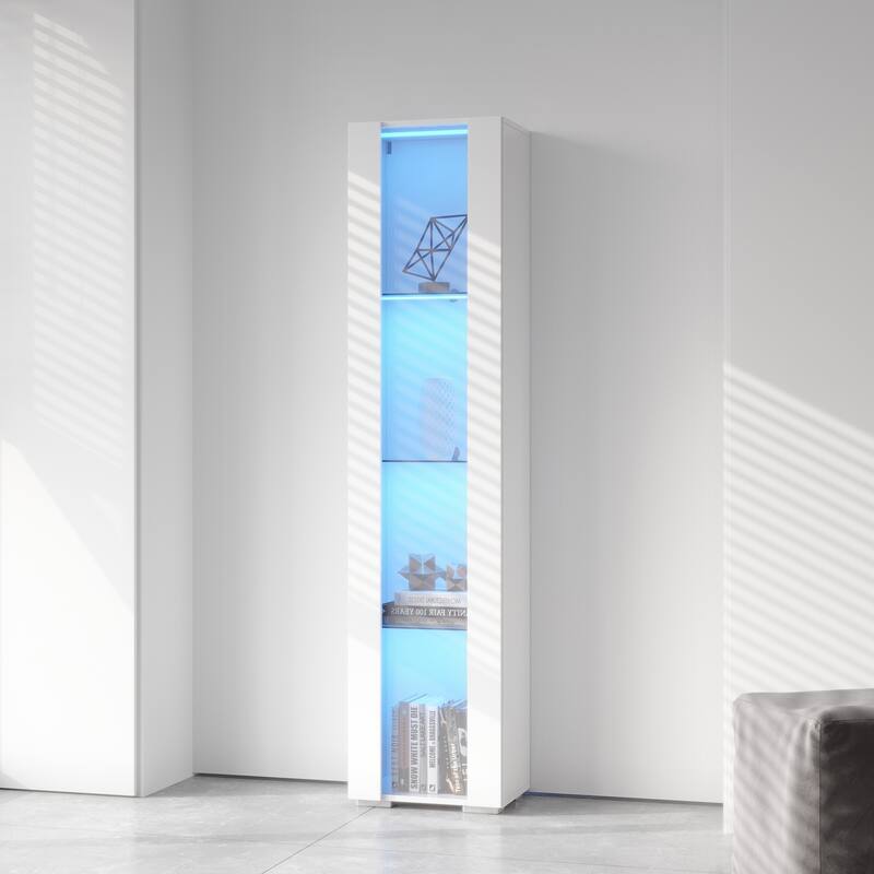 Tall Storage Cabinet with LED Lights 12 Colors