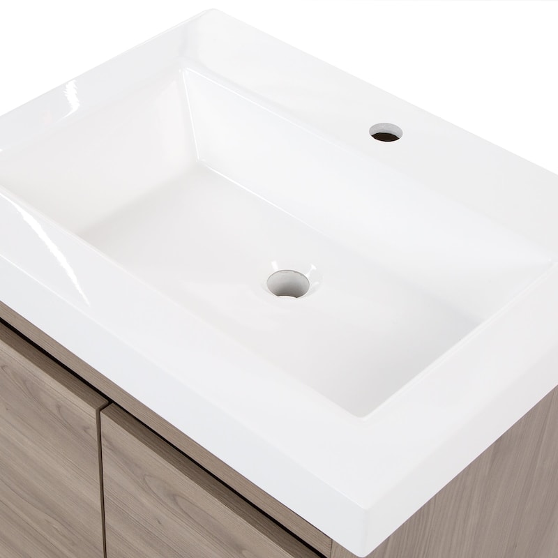 Kelby 24.5" 2-Door Floating Bathroom Vanity With White Sink Top