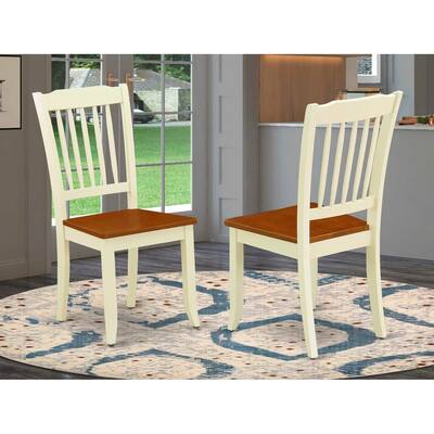 Vertical Slatted Back Dining Chairs - Buttermilk Finish - Set of 4