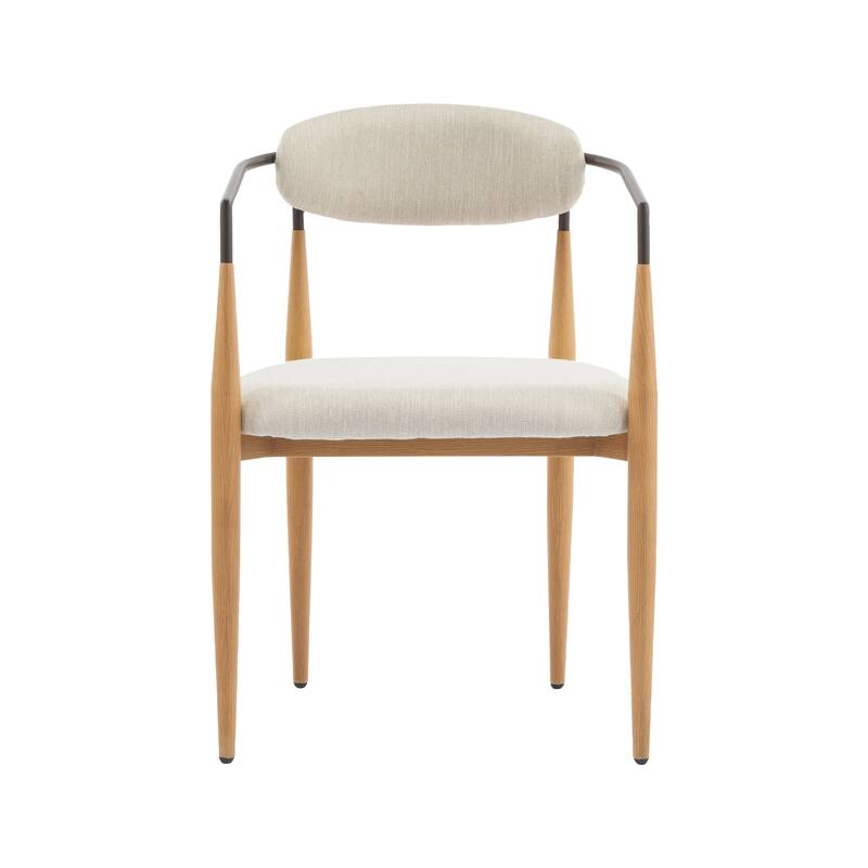 Modern Industrial Elmore Upholstered Dining Chairs (Set of 2) with Iron Frame by Christopher Knight Home