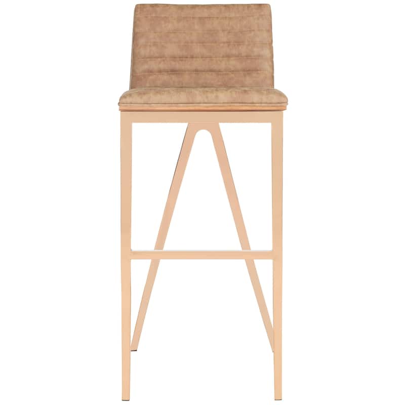 SAFAVIEH Barbla 28.3 Inch Ash Green/ Copper Bar Stool - 16.5" x 18" x 39" - 16.5" x 18" x 39" - 17Wx18Dx39H