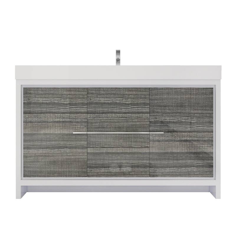 Dove 60'' Freestanding Vanity with Single Reinforced Acrylic Sink