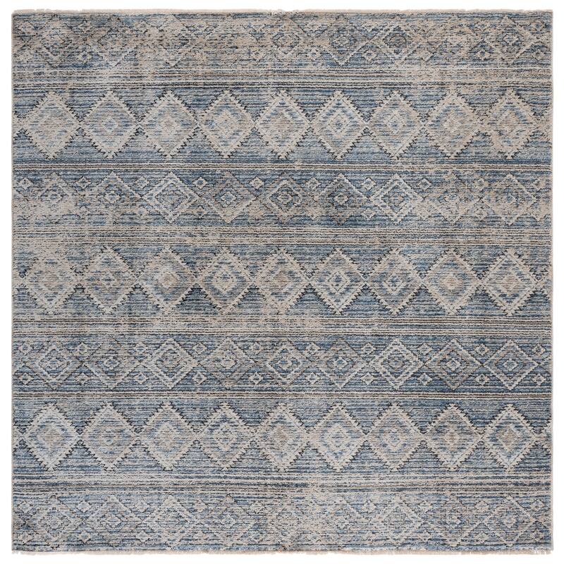 SAFAVIEH Grove Byoung Boho Tribal Rug - 6'7" Square - Blue/Ivory