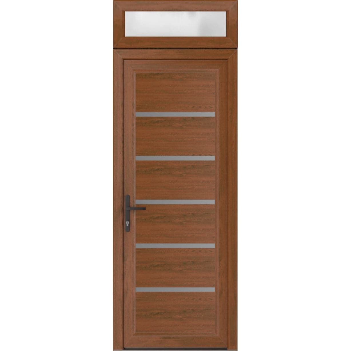 Exterior Prehung Metal-Plastic Door Manux 8415 Walnut W30xH80 Lefthand Inswing
