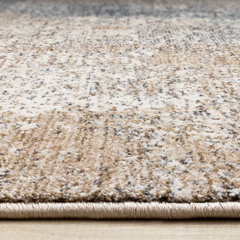 Olivia Collection - Distressed Blue Beige Area Rug