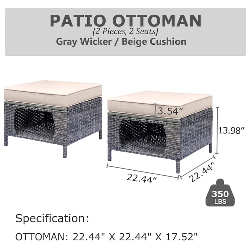 Outdoor Patio Furniture Set-Wicker Patio Conversation Swivel Chair Set