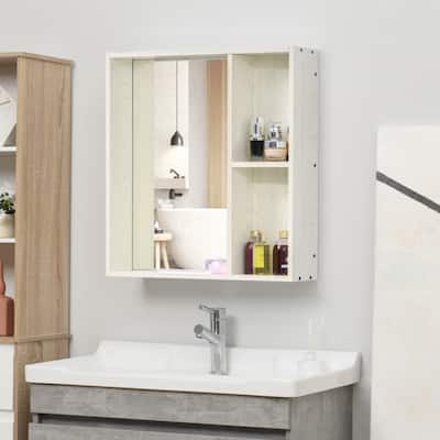 Bathroom Medicine Cabinet with Mirror, Storage Shelf,White