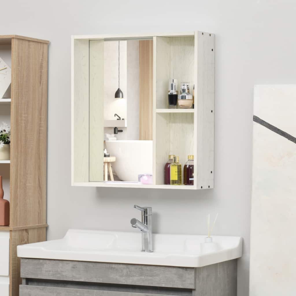 Bathroom Medicine Cabinet with Mirror, Storage Shelf,White
