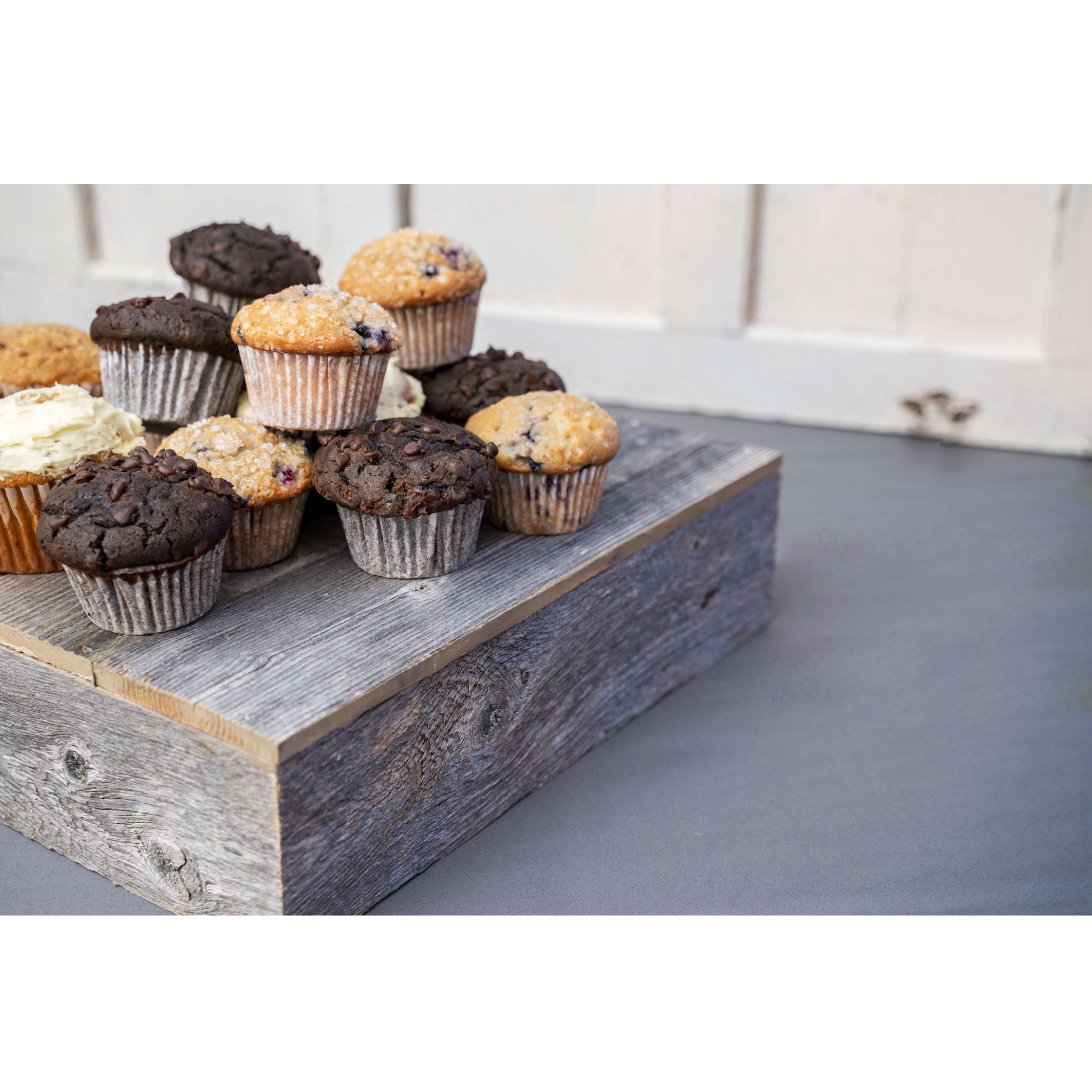 Rustic Farmhouse 15 Wooden Cake Stand Dessert Stand Weathered Gray