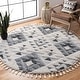preview thumbnail 7 of 50, SAFAVIEH Moroccan Tassel Shag Kobi 2-inch Thick Rug 10' x 10' Round - Ivory/Grey