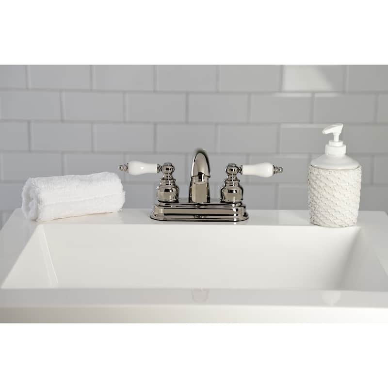 Restoration Two-Handle 3-Hole Deck Mount 4 in. Centerset Bathroom Faucet