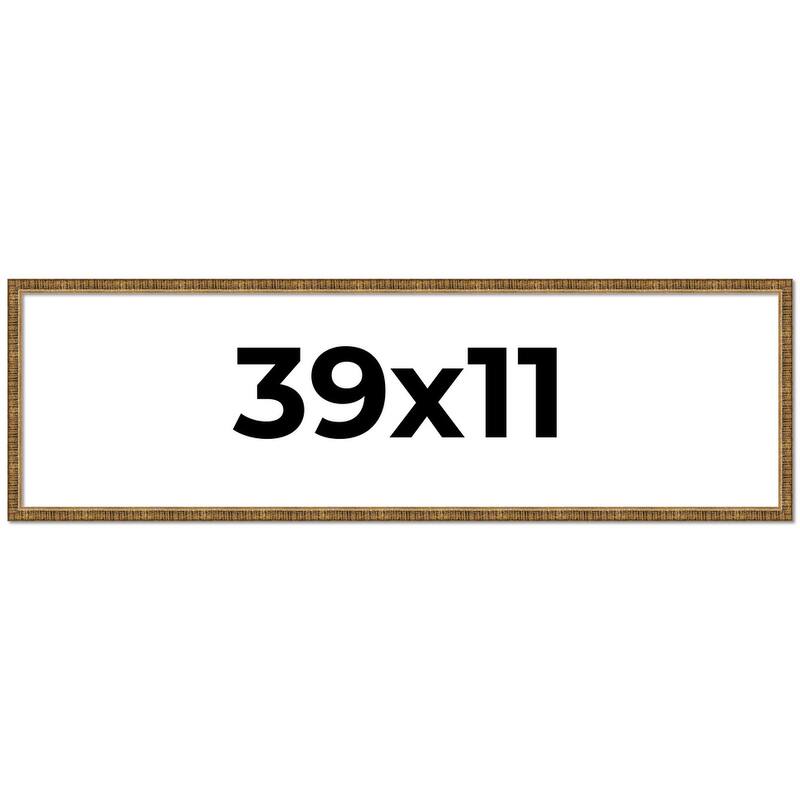 39x11 Frame Gold Solid Wood Picture Frame - Complete Modern Photo