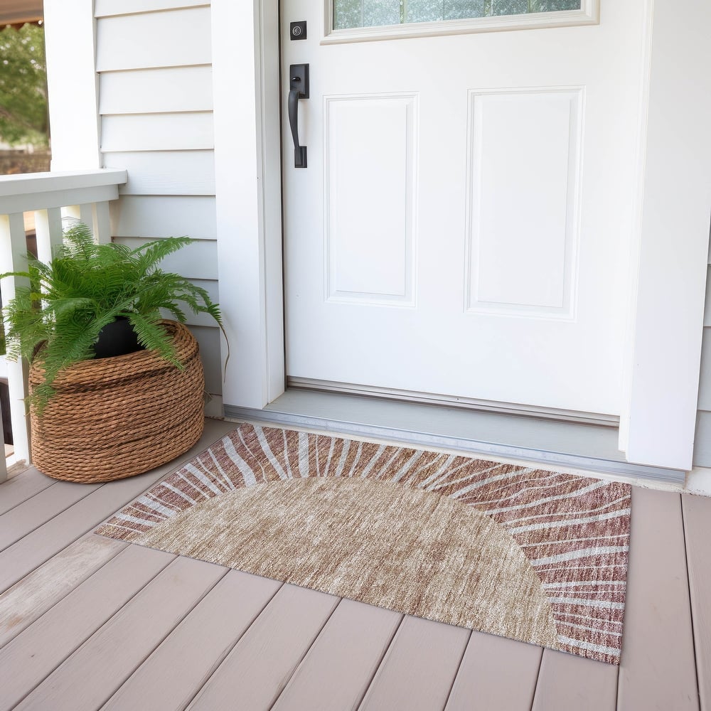 Machine Washable Indoor/ Outdoor ChantilleSunburst Modern Rug