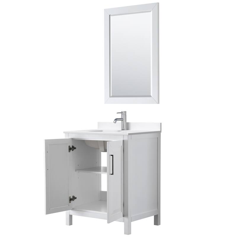 Daria 30-inch Single Vanity, Single Hole Quartz Top, 24-inch Mirror