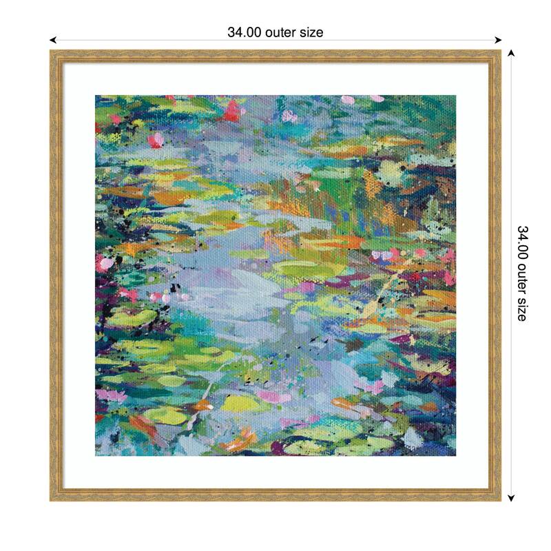 Kate and Laurel Framed Art Waterlilies at Giverny by Rachel Christopoulous