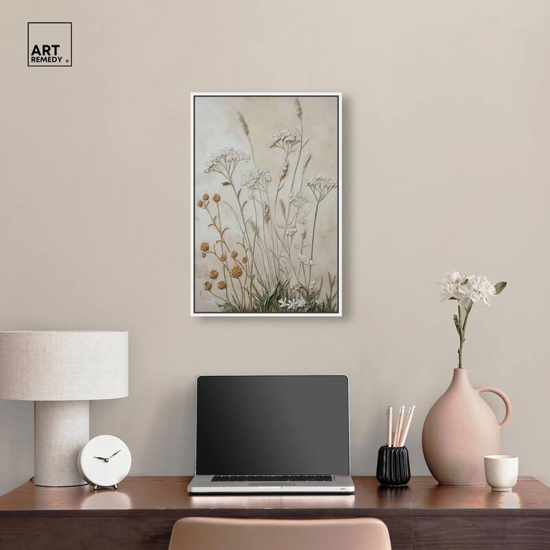 Plaster Petal Panorama Canvas by Art Remedy