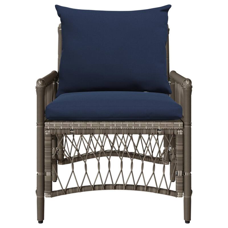 vidaXL Garden Chair with Cushions Grey 60x70x78 cm Poly Rattan - 24 x 28.7 x 30.3