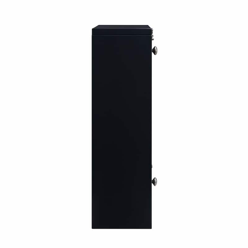 HomeRoots 26" Black Wood Wall Mounted Folding Floating Desk