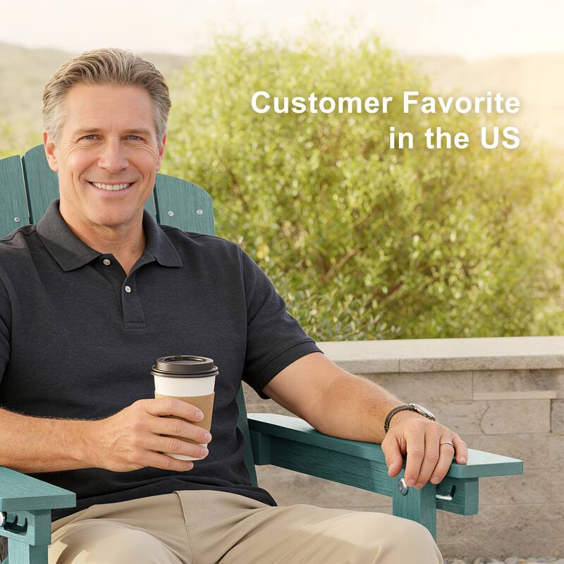 Glider Adirondack Patio Chair, 3-Position Adjust Smooth Motion Chair