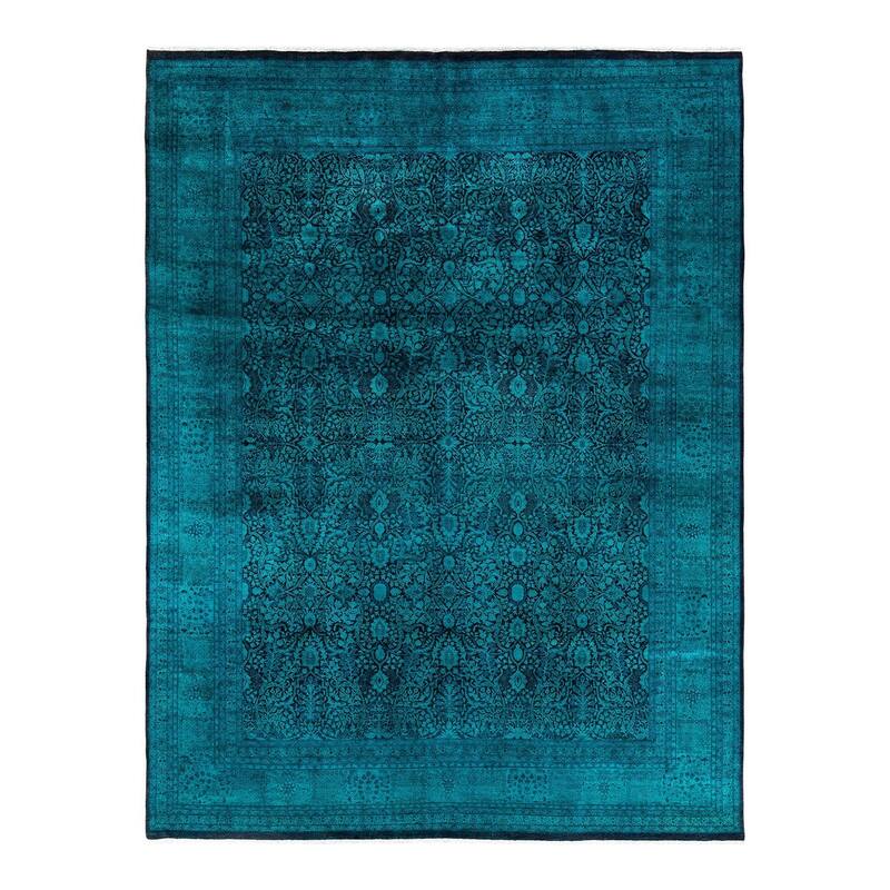 Fine Vibrance, One-of-a-Kind Hand-Knotted Area Rug - Green, 9' 1" x 11' 10" - 9' 1" x 11' 10"
