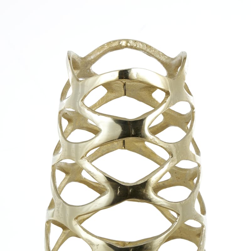 Aluminum Metal Geometric Tall Cutout Decorative Vase - Gold - Roche River Decor