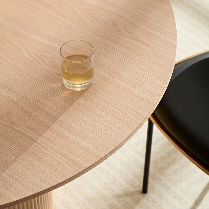 47,24 inch MDF Dining Table for Dining Room Round Dinner Tables Mid-Century Modern Table OAK