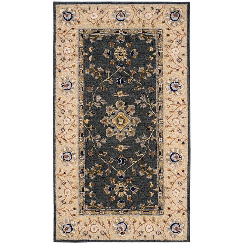 SAFAVIEH, Handmade Easy Care Mariola Oriental Rug - 4' x 6' - Grey/Cream