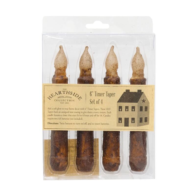 4/Pkg Burnt Mustard Timer Tapers