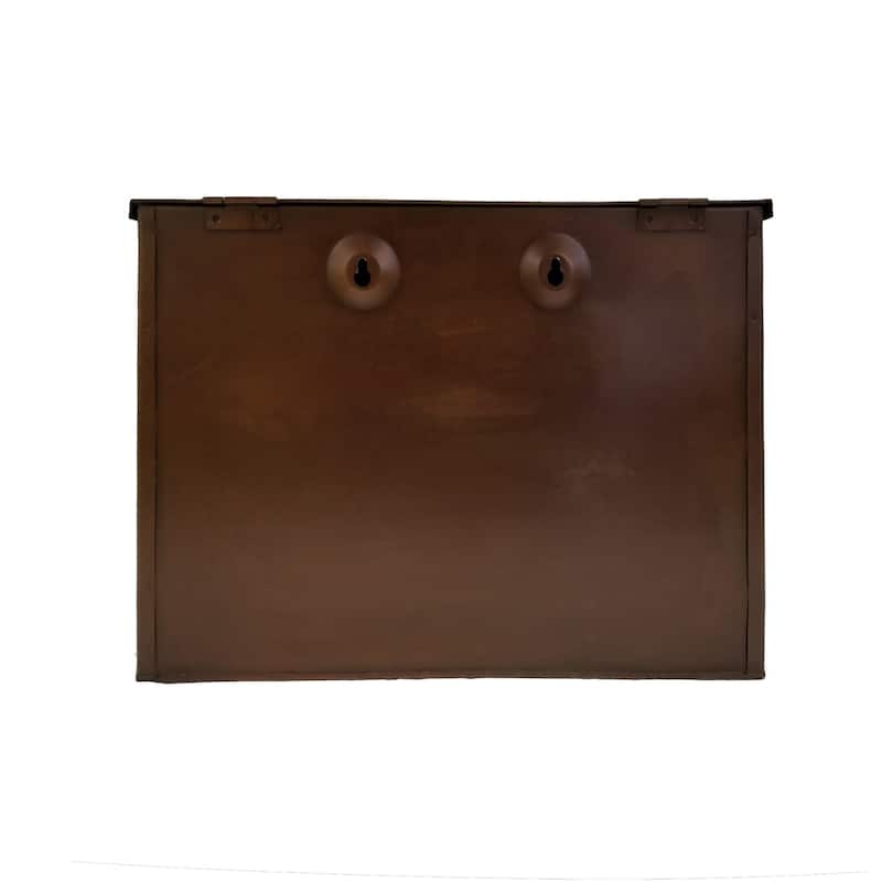 Copper Wall Mount Mailbox Iron Vintage Style Large Letter Holder Outdoor Home Decor - 12 H x 5 W x 16.5 L