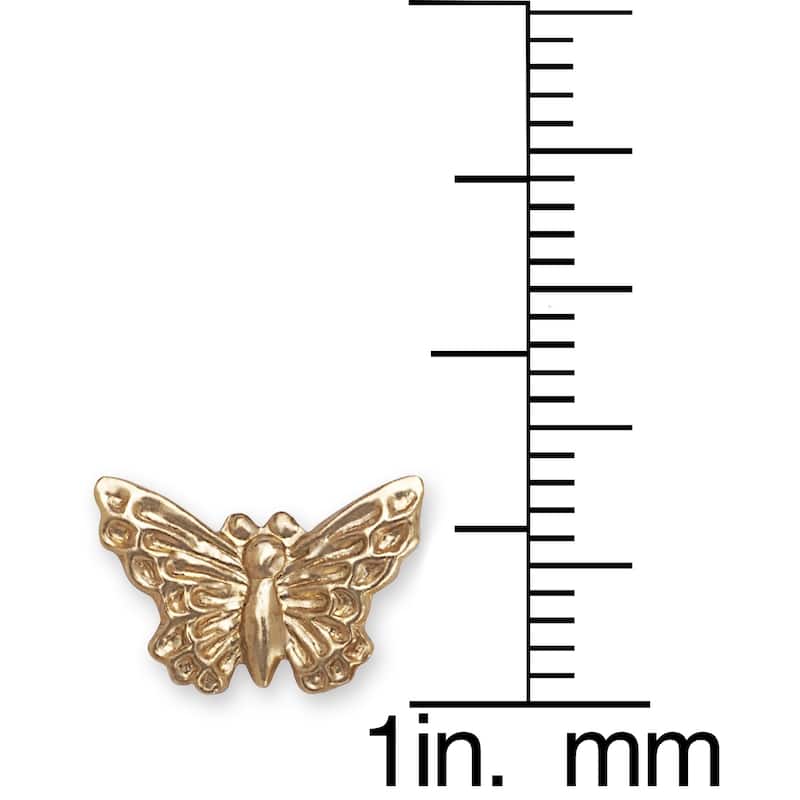 Curata 14k Yellow Gold Children's Butterfly Earrings