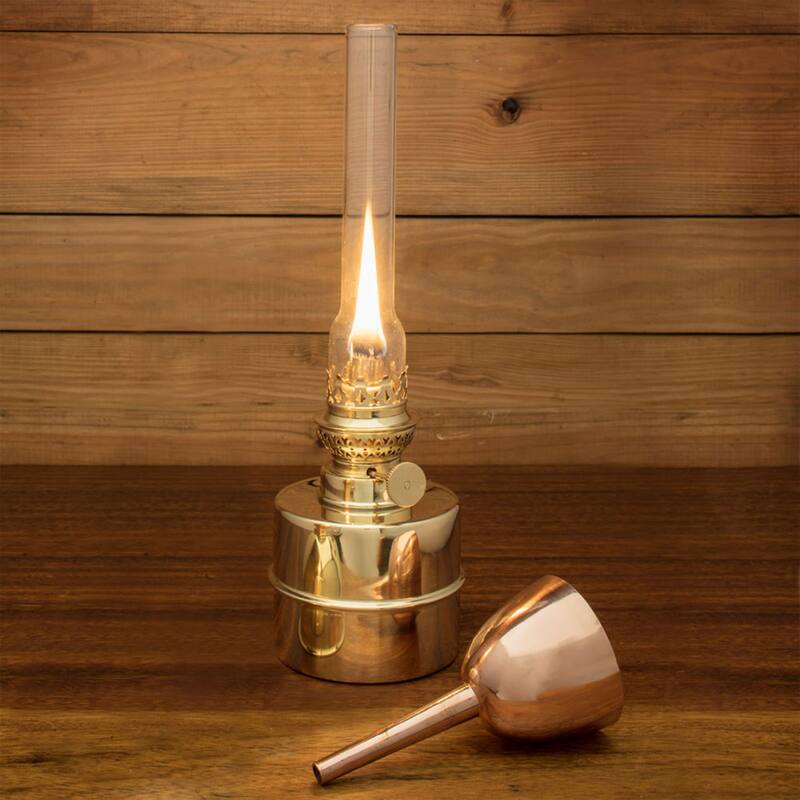 Kings County Tools 13-inch Tall Brass Oil Lamp - Extra-Bright Hurricane Lantern